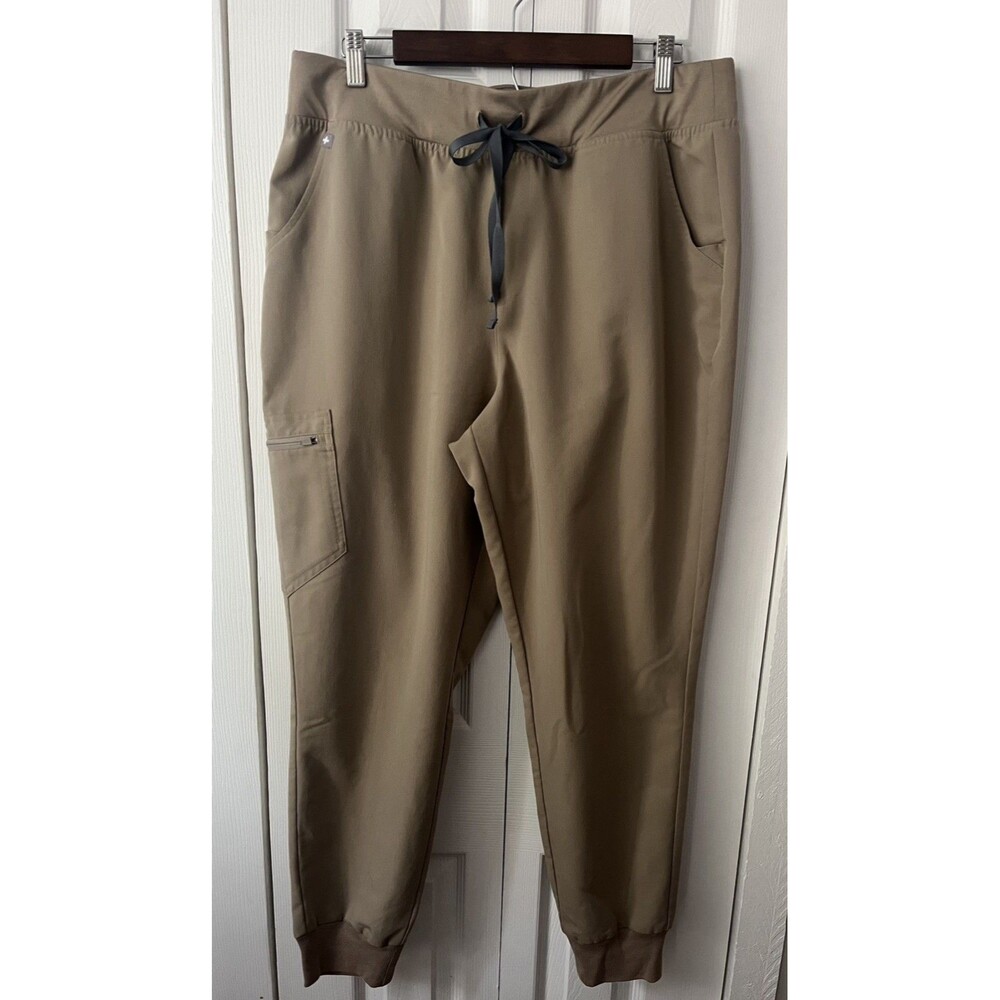 FIGS Zamora Joggers Scrubs Pants XL X-Large Regular Boulder Tan Beige Brown